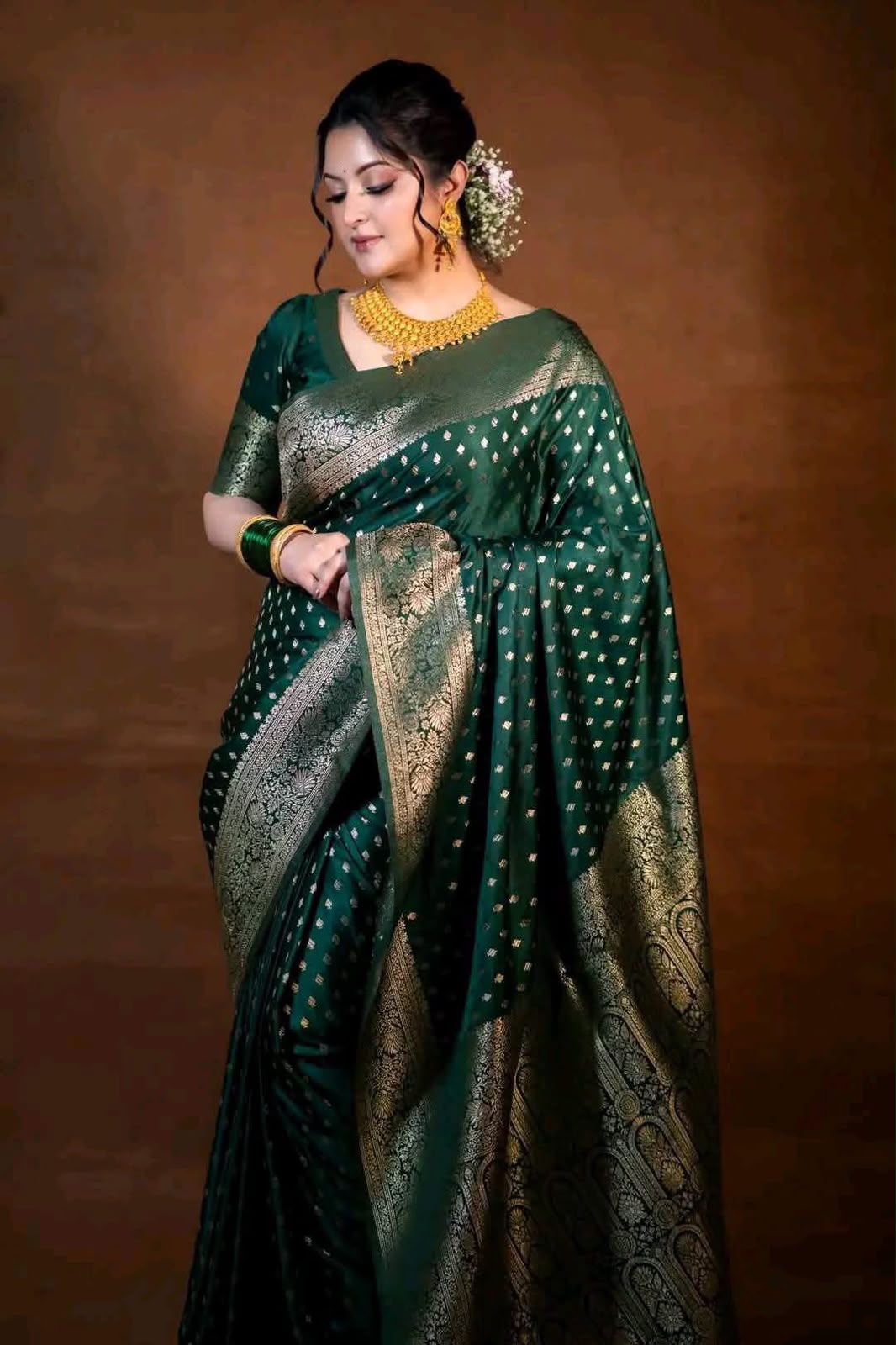 WhatsApp Image 2026-07-12 at 8.16.34 PM (1) ✨ ইন্ডিয়ান অরিজিনাল প্রিমিয়াম সফট সিল্ক কাঞ্জি কাতান শাড়ি 🌺 - Image 1