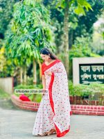 🌺পূজার স্পেশাল ব্লক প্রিন্ট শাড়ি ✨ - Image 5