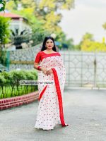 🌺পূজার স্পেশাল ব্লক প্রিন্ট শাড়ি ✨