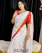 🌺পূজার স্পেশাল ব্লক প্রিন্ট শাড়ি ব্লাউজ পিস ✨ - Image 2